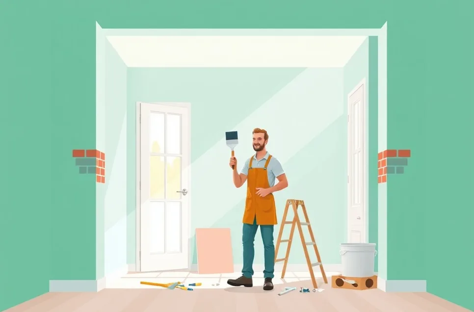 Intérieur rénové après travaux de peinture à Osny
