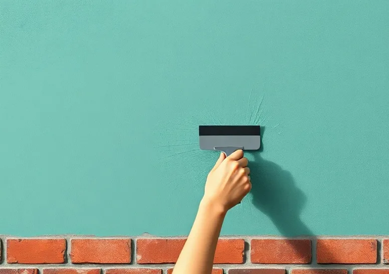 Application d'un enduit décoratif à la lisseuse sur un mur